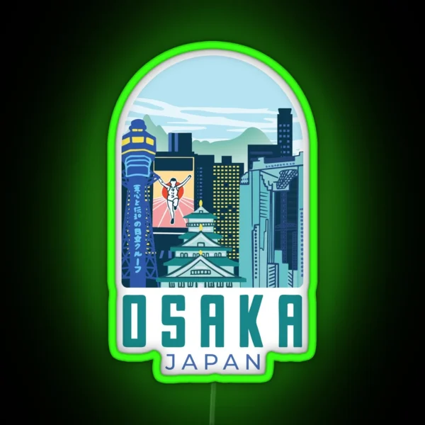 Skyline Osaka Japan RGB Neon Sign