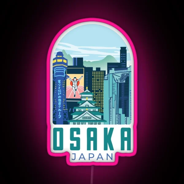 Skyline Osaka Japan RGB Neon Sign