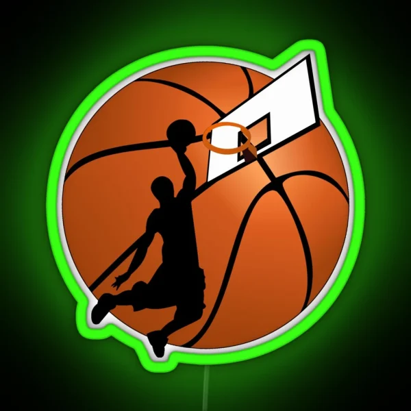 Slam Dunk Basketball Player RGB Neon Sign