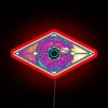 Eye-catching 'Slander Eye in the Eye' RGB neon art display.