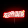 Neon wall art for embracing quirky, humorous ADHD lifestyles freely.
