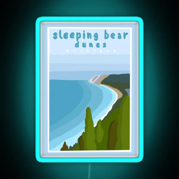 Sleeping Bear Dunes Michigan RGB Neon Sign