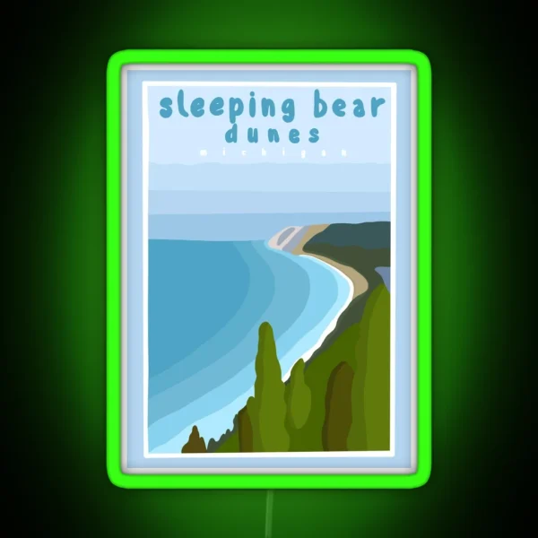 Sleeping Bear Dunes Michigan RGB Neon Sign