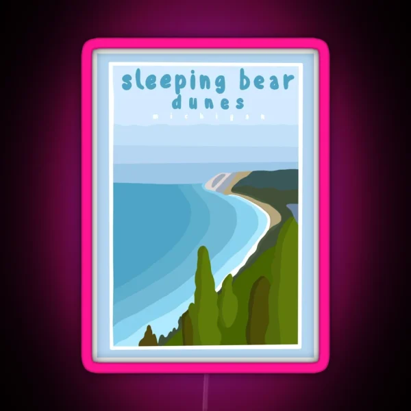 Sleeping Bear Dunes Michigan RGB Neon Sign