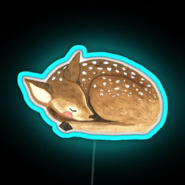 Sleeping Fawn RGB Neon Sign