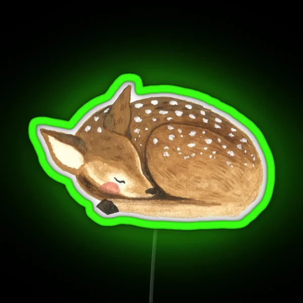 Sleeping Fawn RGB Neon Sign