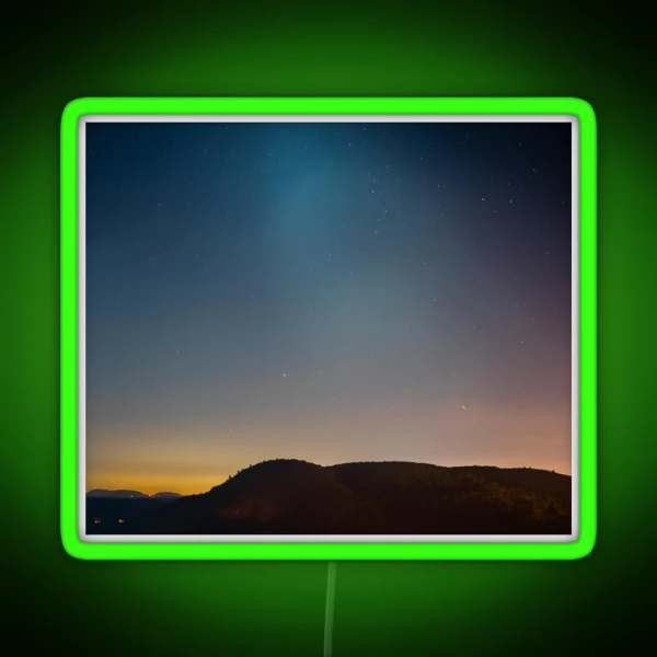 Sleeping Giant Long Exposure Photo RGB Neon Sign