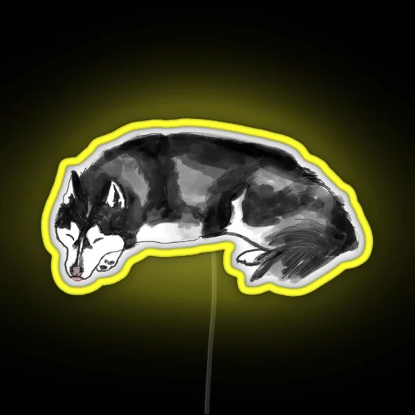 Sleeping Husky RGB Neon Sign