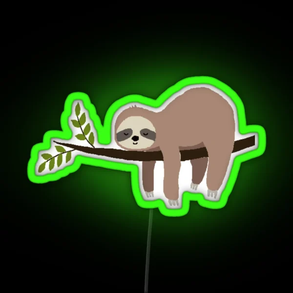 Sleeping Sloth RGB Neon Sign