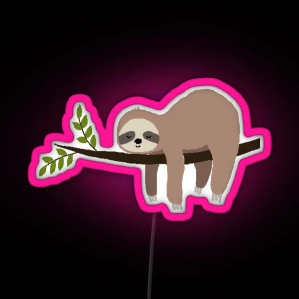 Sleeping Sloth RGB Neon Sign