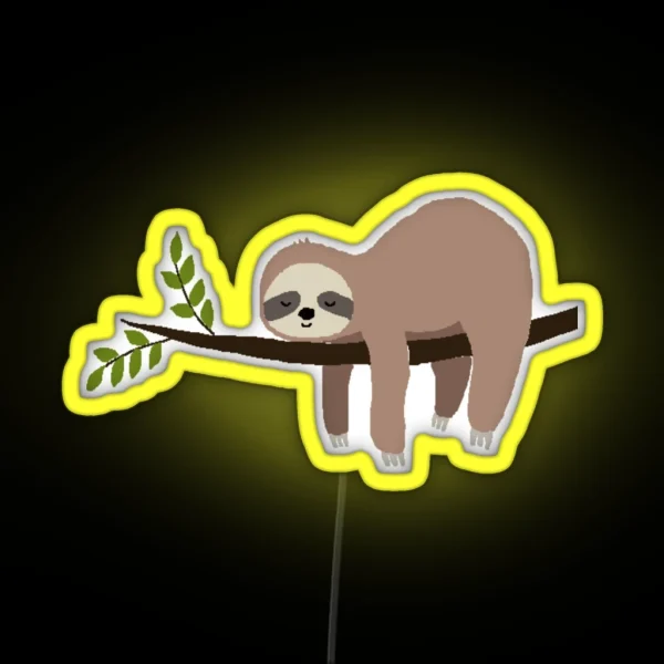 Sleeping Sloth RGB Neon Sign