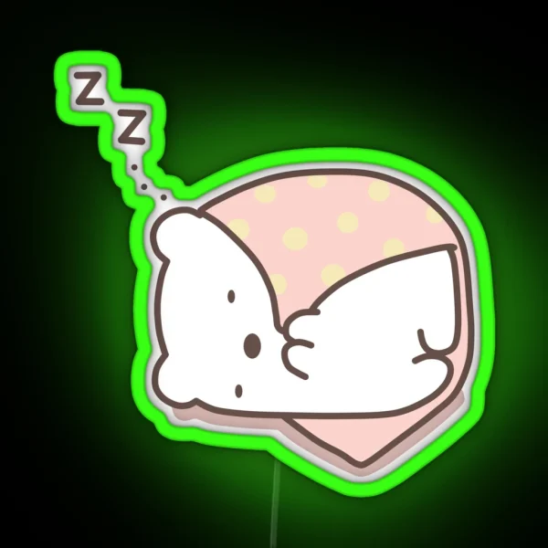 Sleepy Baby Bear RGB Neon Sign