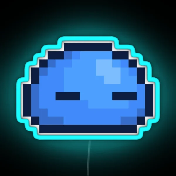 Sleepy Blue Terraria Slime RGB Neon Sign