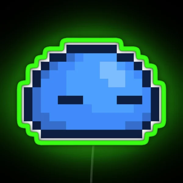Sleepy Blue Terraria Slime RGB Neon Sign