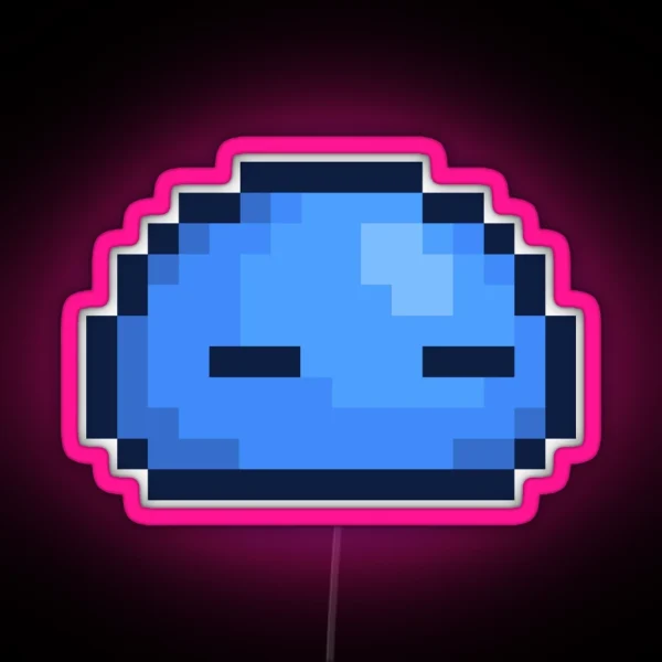 Sleepy Blue Terraria Slime RGB Neon Sign