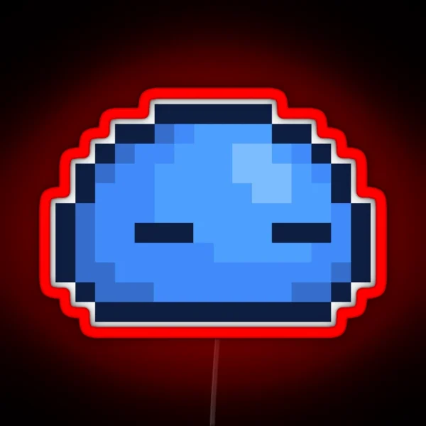 Sleepy Blue Terraria Slime RGB Neon Sign