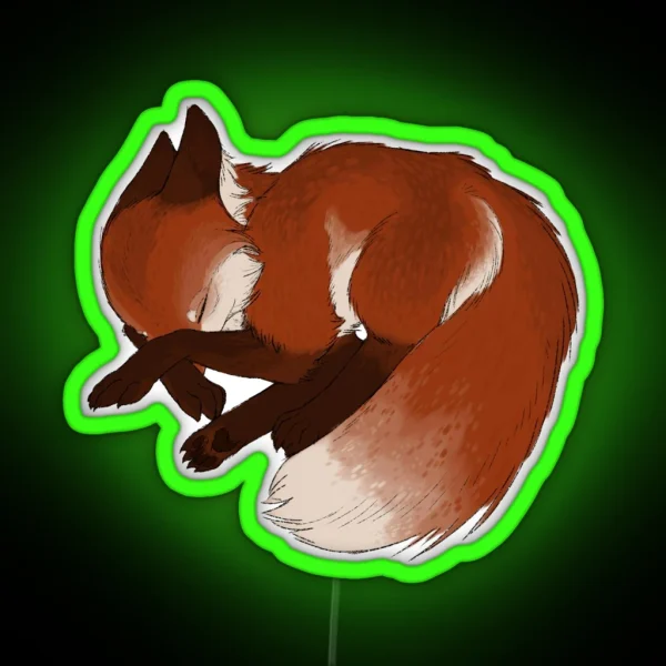 Sleepy Fox RGB Neon Sign