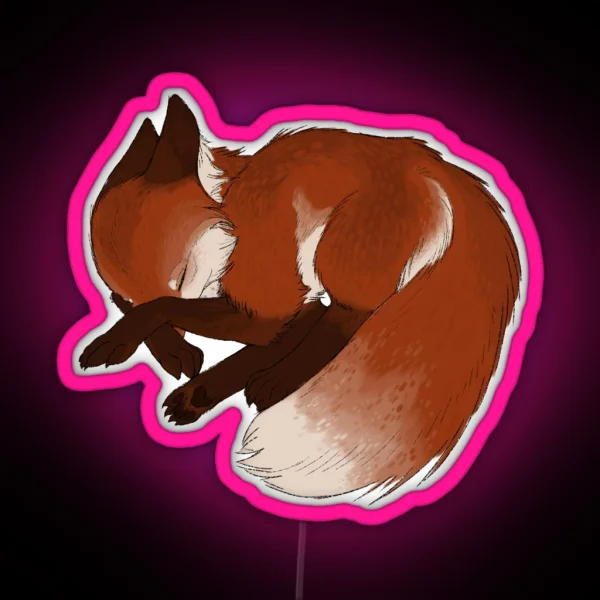 Sleepy Fox RGB Neon Sign