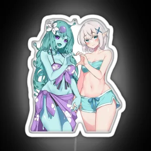 Slime Girl And Elf Girl No Background RGB Neon Sign