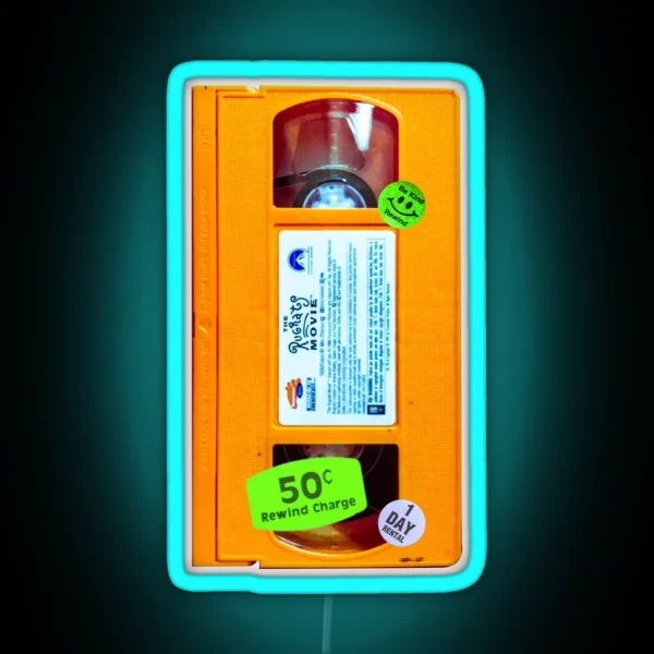 Slime Orange VHS Rug Rats RGB Neon Sign