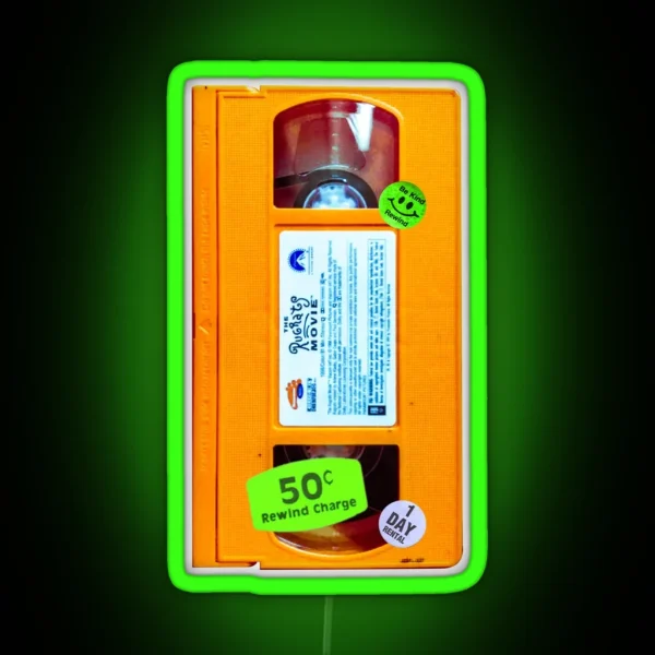 Slime Orange VHS Rug Rats RGB Neon Sign