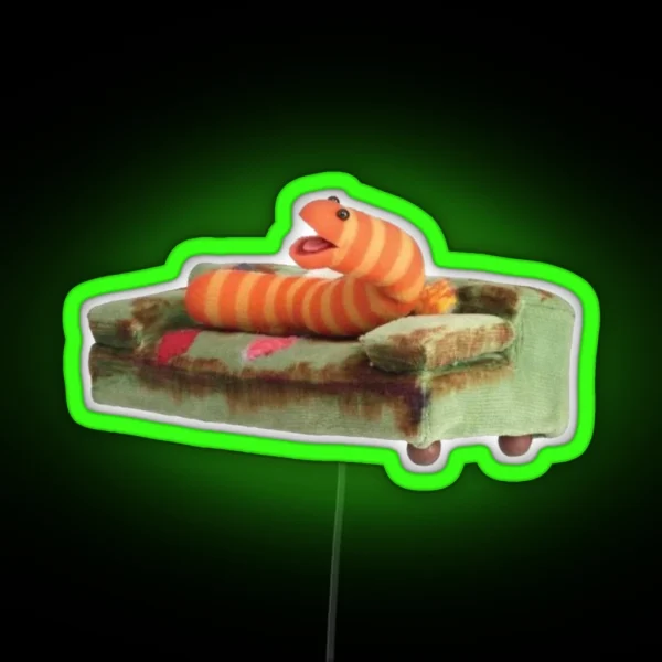 Slimey Worm RGB Neon Sign