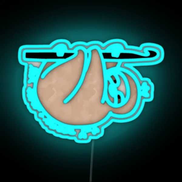 Sloth Live Slow And Crochet RGB Neon Sign