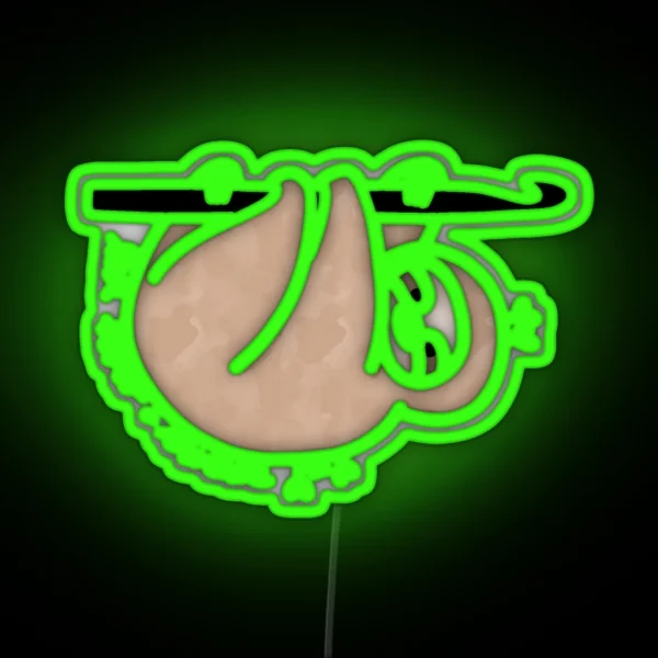 Sloth Live Slow And Crochet RGB Neon Sign