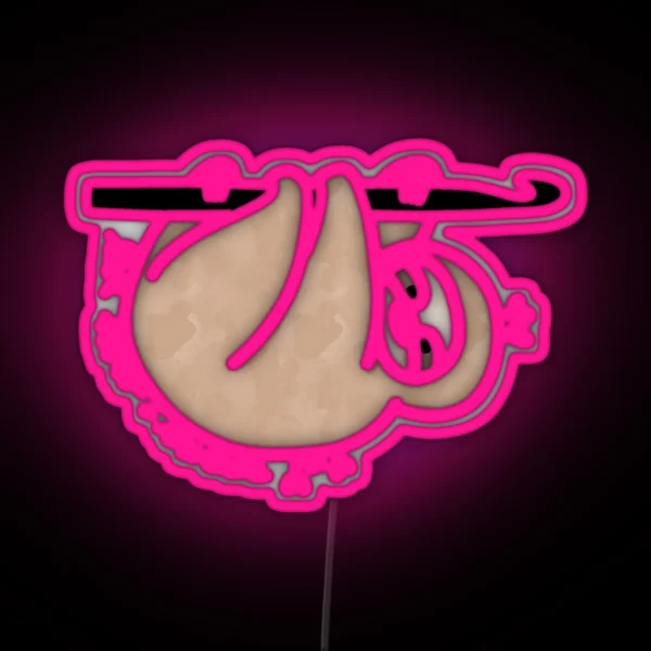 Sloth Live Slow And Crochet RGB Neon Sign