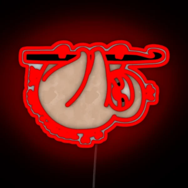Sloth Live Slow And Crochet RGB Neon Sign
