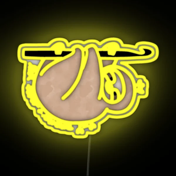 Sloth Live Slow And Crochet RGB Neon Sign