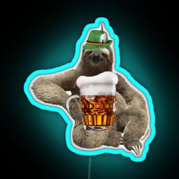 Sloth Octoberfest RGB Neon Sign