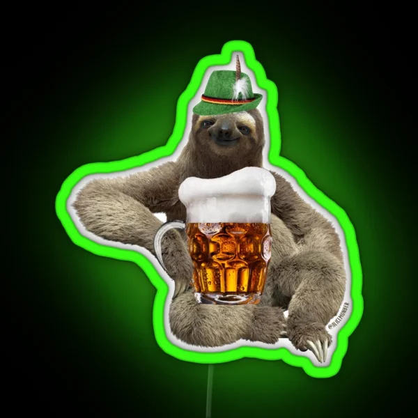 Sloth Octoberfest RGB Neon Sign
