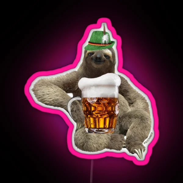 Sloth Octoberfest RGB Neon Sign