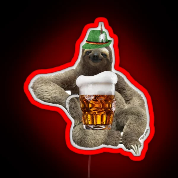 Sloth Octoberfest RGB Neon Sign