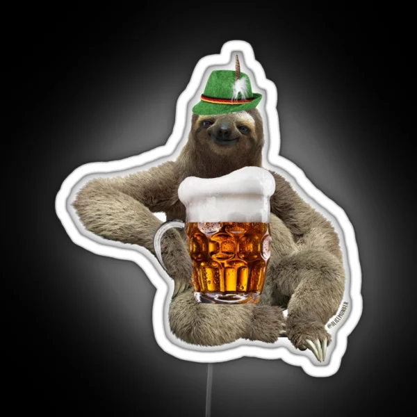 Sloth Octoberfest RGB Neon Sign
