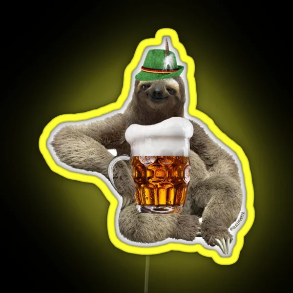 Sloth Octoberfest RGB Neon Sign
