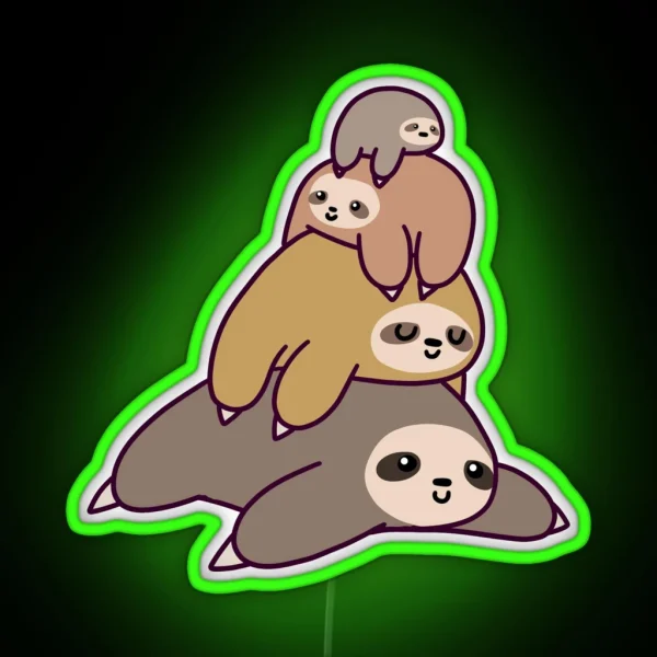 Sloth Stack RGB Neon Sign