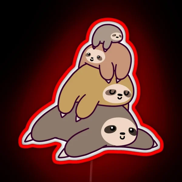 Sloth Stack RGB Neon Sign