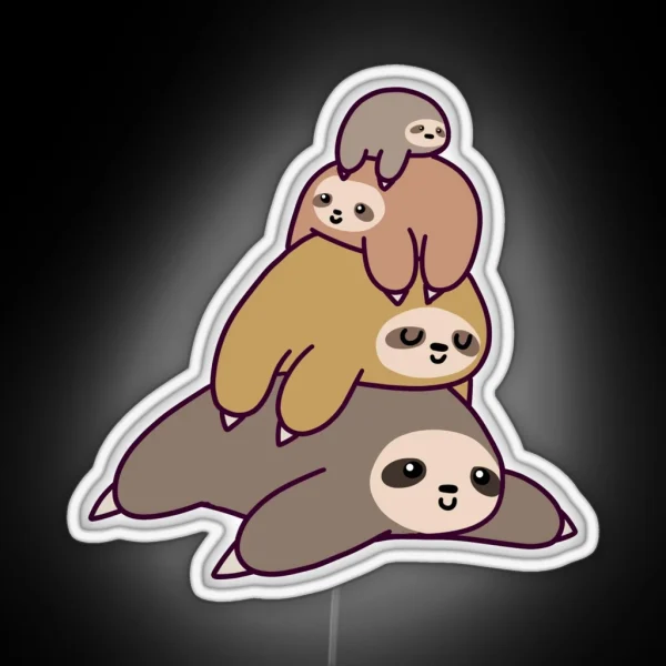 Sloth Stack RGB Neon Sign