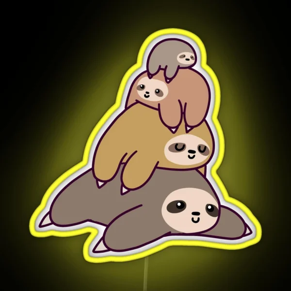 Sloth Stack RGB Neon Sign