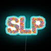 Vibrant colorful SLP L Flowers illuminated in bright RGB glow.