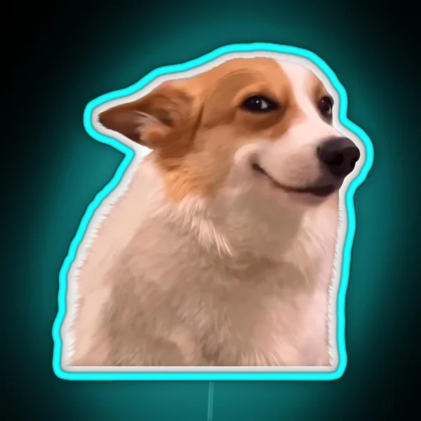 Sly Smiling Dog Meme RGB Neon Sign