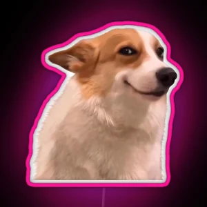 Sly Smiling Dog Meme RGB Neon Sign