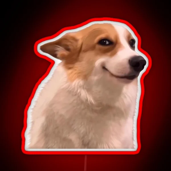 Sly Smiling Dog Meme RGB Neon Sign