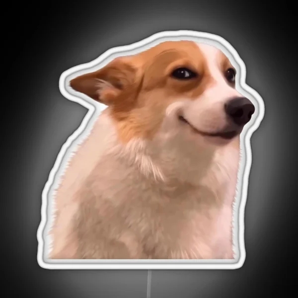 Sly Smiling Dog Meme RGB Neon Sign