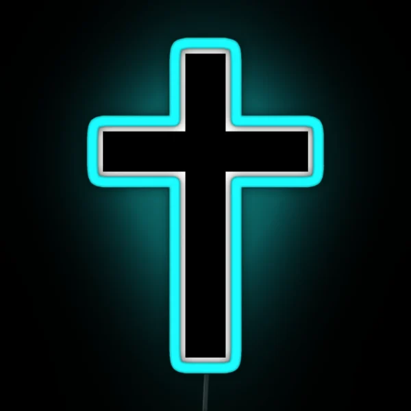 Small Christian Cross RGB Neon Sign