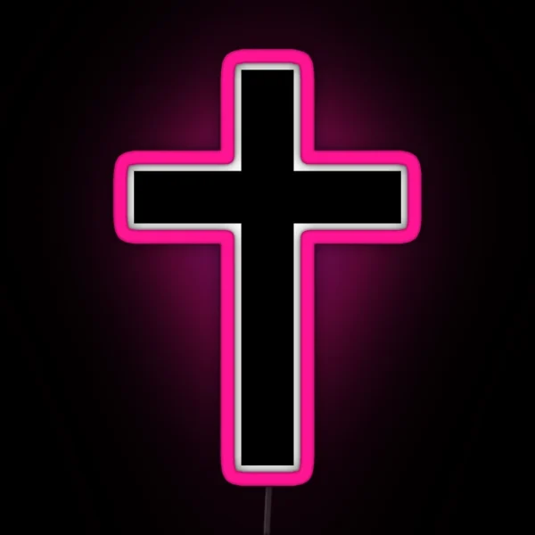 Small Christian Cross RGB Neon Sign
