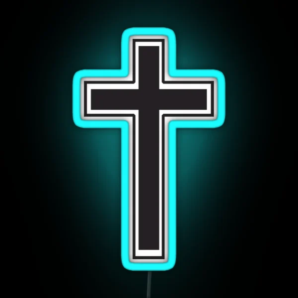 Small Cross RGB Neon Sign