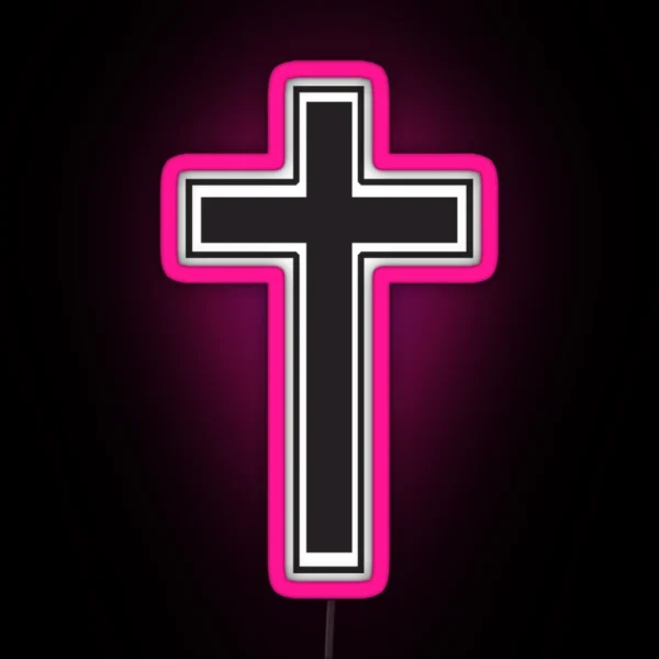 Small Cross RGB Neon Sign